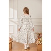 image:imageGRACE KARIN Girls Fall Dresses Long Sleeve Maxi Floral Winter Dress 714Y  Kids Square Neck Ruffle Hem Casual Holiday Party Outfit ALine Twirl Swing Long Dress for Birthday Photoshoot Wedding ChurchApricot Floral