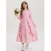 image:imageGRACE KARIN Girls Fall Dresses Long Sleeve Maxi Floral Winter Dress 714Y  Kids Square Neck Ruffle Hem Casual Holiday Party Outfit ALine Twirl Swing Long Dress for Birthday Photoshoot Wedding ChurchPink Ditsy Floral