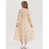 image:imageGRACE KARIN Girls Fall Dresses Long Sleeve Maxi Floral Winter Dress 714Y  Kids Square Neck Ruffle Hem Casual Holiday Party Outfit ALine Twirl Swing Long Dress for Birthday Photoshoot Wedding ChurchCream Orange Ditsy Floral