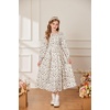 image:imageGRACE KARIN Girls Fall Dresses Long Sleeve Maxi Floral Winter Dress 714Y  Kids Square Neck Ruffle Hem Casual Holiday Party Outfit ALine Twirl Swing Long Dress for Birthday Photoshoot Wedding ChurchApricot Floral
