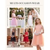 image:imageGRACE KARIN Girls Fancy Party Dress Sleeveless Formal Dance Dresses 614Y  Tulle Overlay Beaded Waist Tie Bow Belt KneeLength Bodycon Hidden Back Zipper for Pageant Wedding BirthdayPink