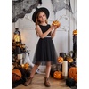 image:imageGRACE KARIN Girls Fancy Party Dress Sleeveless Formal Dance Dresses 614Y  Tulle Overlay Beaded Waist Tie Bow Belt KneeLength Bodycon Hidden Back Zipper for Pageant Wedding BirthdayBlack