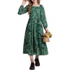image:imageGRACE KARIN Girls Fall Dresses Long Sleeve Maxi Floral Winter Dress 714Y  Kids Square Neck Ruffle Hem Casual Holiday Party Outfit ALine Twirl Swing Long Dress for Birthday Photoshoot Wedding ChurchDark Green Floral