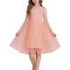 image:imageGRACE KARIN Girls Fancy Party Dress Sleeveless Formal Dance Dresses 614Y  Tulle Overlay Beaded Waist Tie Bow Belt KneeLength Bodycon Hidden Back Zipper for Pageant Wedding BirthdayPeach Pink