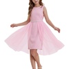 image:imageGRACE KARIN Girls Fancy Party Dress Sleeveless Formal Dance Dresses 614Y  Tulle Overlay Beaded Waist Tie Bow Belt KneeLength Bodycon Hidden Back Zipper for Pageant Wedding BirthdayPink