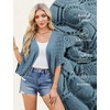 image:imageGRACE KARIN Womens Summer Short Sleeve Crochet Cropped Cardigan Shrug 2026  LightweightBatwing SleeveHollow OutOpen Front Knit SweatersBoho Beach BoleroKimono Cover UpGrey Blue