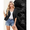 image:imageGRACE KARIN Womens Summer Short Sleeve Crochet Cropped Cardigan Shrug 2026  LightweightBatwing SleeveHollow OutOpen Front Knit SweatersBoho Beach BoleroKimono Cover UpBlack