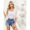 image:imageGRACE KARIN Womens Summer Short Sleeve Crochet Cropped Cardigan Shrug 2026  LightweightBatwing SleeveHollow OutOpen Front Knit SweatersBoho Beach BoleroKimono Cover UpIvory