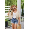 image:imageGRACE KARIN Womens Summer Short Sleeve Crochet Cropped Cardigan Shrug 2026  LightweightBatwing SleeveHollow OutOpen Front Knit SweatersBoho Beach BoleroKimono Cover UpApricot