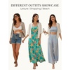 image:imageGRACE KARIN Womens Summer Short Sleeve Crochet Cropped Cardigan Shrug 2026  LightweightBatwing SleeveHollow OutOpen Front Knit SweatersBoho Beach BoleroKimono Cover UpArmy Green