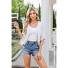 image:imageGRACE KARIN Womens Summer Short Sleeve Crochet Cropped Cardigan Shrug 2026  LightweightBatwing SleeveHollow OutOpen Front Knit SweatersBoho Beach BoleroKimono Cover UpWhite