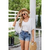 image:imageGRACE KARIN Womens Summer Short Sleeve Crochet Cropped Cardigan Shrug 2026  LightweightBatwing SleeveHollow OutOpen Front Knit SweatersBoho Beach BoleroKimono Cover UpWhite