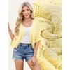 image:imageGRACE KARIN Womens Summer Short Sleeve Crochet Cropped Cardigan Shrug 2026  LightweightBatwing SleeveHollow OutOpen Front Knit SweatersBoho Beach BoleroKimono Cover UpPastel Yellow