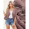 image:imageGRACE KARIN Womens Summer Short Sleeve Crochet Cropped Cardigan Shrug 2026  LightweightBatwing SleeveHollow OutOpen Front Knit SweatersBoho Beach BoleroKimono Cover UpGrey Pink