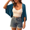 image:imageGRACE KARIN Womens Summer Short Sleeve Crochet Cropped Cardigan Shrug 2026  LightweightBatwing SleeveHollow OutOpen Front Knit SweatersBoho Beach BoleroKimono Cover UpDark Blue