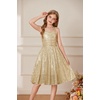 image:imageGRACE KARIN Girls Sequin Dress Halter Tie Back Tween Party Fancy Gown 714  Sparkle ALine Sleeveless Prom Birthday Wedding Graduation Flower Girl Pageant Dance Formal Homecoming Princess Party OutfitGold Sequin