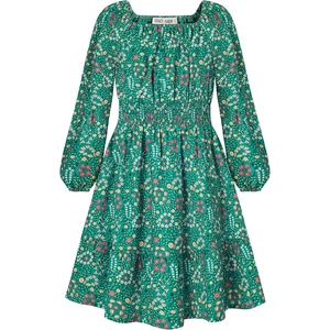 image:imageGRACE KARIN Girls Fall Dress Floral Long Sleeve Midi Smocked Waist Holiday  Princess Party Birthday Wedding Fall Gathering Winter Festival School Casual Formal Kids Teen Outfit Church Photoshoot 614Green Floral