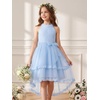 image:imageGRACE KARIN Flower Girl Dress Kids Wedding Guest Birthday Party Formal Lace Tulle Princess High Low Dresses 510YLight Blue