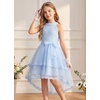 image:imageGRACE KARIN Flower Girl Dress Kids Wedding Guest Birthday Party Formal Lace Tulle Princess High Low Dresses 510YLight Blue
