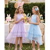 image:imageGRACE KARIN Flower Girl Dress Kids Wedding Guest Birthday Party Formal Lace Tulle Princess High Low Dresses 510YLight Blue