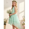 image:imageGRACE KARIN Flower Girl Dress Kids Wedding Guest Birthday Party Formal Lace Tulle Princess High Low Dresses 510YLight Green