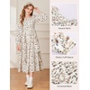 image:imageGRACE KARIN Girls Fall Dresses Long Sleeve Maxi Floral Winter Dress 714YApricot Floral