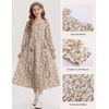 image:imageGRACE KARIN Girls Fall Dresses Long Sleeve Maxi Floral Winter Dress 714YBeige Pumpkin Floral