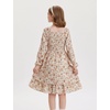 image:imageGRACE KARIN Girls Fall Floral Long Sleeve Casual Tiered Flowy Dresses 714Beige Brown Floral