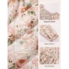 image:imageGRACE KARIN Girls Fall Floral Long Sleeve Casual Tiered Flowy Dresses 714Beige Brown Floral