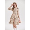image:imageGRACE KARIN Girls Fall Floral Long Sleeve Casual Tiered Flowy Dresses 714Beige Brown Floral