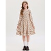 image:imageGRACE KARIN Girls Fall Floral Long Sleeve Casual Tiered Flowy Dresses 714Beige Brown Floral