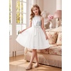 image:imageGRACE KARIN Girls Sequin Tulle Halter Dress Party Formal GownWhite Silver