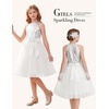 image:imageGRACE KARIN Girls Sequin Tulle Halter Dress Party Formal GownWhite Silver