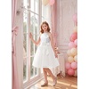 image:imageGRACE KARIN Girls Sequin Tulle Halter Dress Party Formal GownWhite Silver