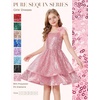 image:imageGRACE KARIN Girls Sparkly Sequin Formal Party Dress Fancy Dance 614YLight Pink