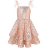 image:imageGRACE KARIN Girls Sparkly Sequin Formal Party Dress Fancy Dance 614YGold