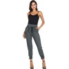 image:imageGRACE KARIN Womens Casual High Waist Pencil Pants Paper Bag Pants for WorkCharcoal Gray