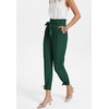 image:imageGRACE KARIN Womens Casual High Waist Pencil Pants Paper Bag Pants for WorkDark Green