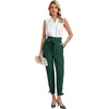 image:imageGRACE KARIN Womens Casual High Waist Pencil Pants Paper Bag Pants for WorkDark Green