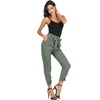 image:imageGRACE KARIN Womens Casual High Waist Pencil Pants Paper Bag Pants for WorkGray Green