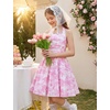 image:imageGrace Karin Girls Floral Summer Spring Halter Tie Back Dresses Size 716Rose Red Leaves