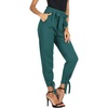 image:imageGRACE KARIN Womens Casual High Waist Pencil Pants Paper Bag Pants for WorkTeal Bule