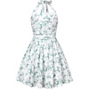 Green White Floral