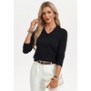 image:imageGRACE KARIN Long Sleeve V Neck Sweaters for Women Lightweight Knitted Tops Fall Fashion Clothing Business Casual OutfitsBlack