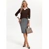 image:imageGRACE KARIN Long Sleeve V Neck Sweaters for Women Lightweight Knitted Tops Fall Fashion Clothing Business Casual OutfitsChocolate Brown