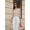 image:imageGRACE KARIN Long Sleeve V Neck Sweaters for Women Lightweight Knitted Tops Fall Fashion Clothing Business Casual OutfitsHeather Beige