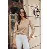 image:imageGRACE KARIN Long Sleeve V Neck Sweaters for Women Lightweight Knitted Tops Fall Fashion Clothing Business Casual OutfitsHeather Khaki