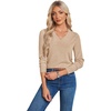 image:imageGRACE KARIN Long Sleeve V Neck Sweaters for Women Lightweight Knitted Tops Fall Fashion Clothing Business Casual OutfitsHeather Khaki