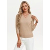 image:imageGRACE KARIN Long Sleeve V Neck Sweaters for Women Lightweight Knitted Tops Fall Fashion Clothing Business Casual OutfitsHeather Khaki