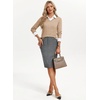 image:imageGRACE KARIN Long Sleeve V Neck Sweaters for Women Lightweight Knitted Tops Fall Fashion Clothing Business Casual OutfitsHeather Khaki